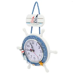 壁の時計舵時計装飾地中海の木製吊り下げサイレントナンバー飾り