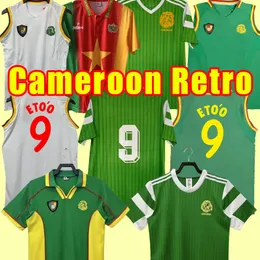 The Cameroon Match assue 1990 قميص المنزل ميلا تاتو كرة القدم القميص قميص كرة القدم الكلاسيكي KIT 1994 1998 2002 2003