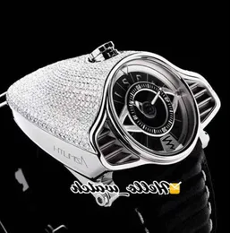 Nuovo AZIMUT Gran Turismo 4 varianti SP SS GT N001 Full Diamonds Miyota Orologio automatico da uomo quadrante nero argento Orologi in pelle Hell3398084