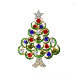 Brooches Christmas Tree For Women Rhinestone Xmas Brooch Gift Fashion Jewelry Festival Winter