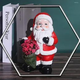 Estatuetas decorativas decoração de mesa de natal vaso de resina ano ornamentos de natal estátua animal modelo papai noel figura decoração de casa