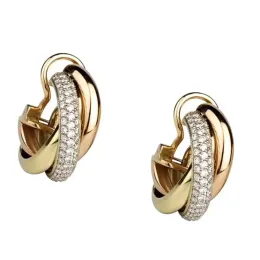 Back Trinity Earring Charms Cross Connection for Woman Stud Designer Diamond Fine Srebrny T0P Jakość najwyższej jakości marki Desi