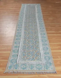Tapetes área tapete casa tapete corredor tapete floral bloco de mão impresso algodão 2.6x 8 pés