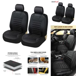 Uppgradera Autoyouth Soft Pu Leather Covers Universal Fit For All SUV Truck Car Seat Protector Black