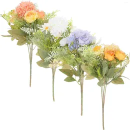 Декоративные цветы 4 шт -штук смоделировать букет из одуванчика искусственные цветочные моделирование поддельные стебли.