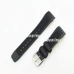 22mm Buckle18mm NOVO TOP GRADE Preto À Prova D 'Água Mergulho Pulseiras de Borracha de Silicone com tipo de fivela de pino para IWC Watch238A