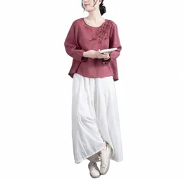 Dres Women's Dr Chegsam Chinese Traditial Fi Woman Blouses 2023 Vintage Oriental Female Dr Kung Fu T-Thirt T6de#