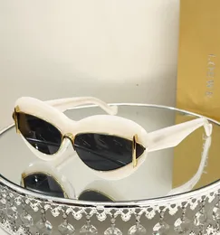 Cat Eye Lowe Solglasögon för kvinnor, Super Large Frame Street Fashion -solglasögon, Top of the Line Original Packaging Box LW40119I