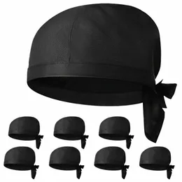 8 PCS Chef Hat Caps for Men Chief Cooks Cooks يعملون في موحد كوت تقديم مطعم ونساء للجنسين U0QB#