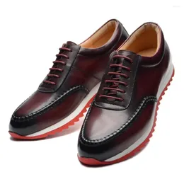 Freizeitschuhe Designer Herren Sneakers Original echtes Leder handbemalt Business Social Male Outdoor Oxfords