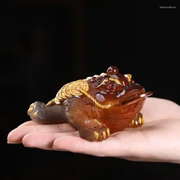 Tea Pets Golden Toad Pet Set Cerimonia Gli accessori da gioco possono sollevare l'ornamento che cambia colore