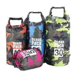 PVC su geçirmez kuru çanta 5L 10L 20L 30L Camoue Renkler Yüzme Rafting Balıkçılık Teknaz Gezleme Kayak Depolama Sürükleme Rafting Bag L7IY#