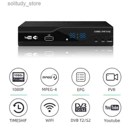 Ustaw górny pudełko satelitarne odbiornik telewizji DVB S2+T2 TV TV But-top Box obsługuje HD 1080p USB WiFi Q240330