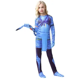 Avatar 2 Cosplay Costume Bodyuit Jake Sully Neytiri Suit Zentai salta le tute in costume da festa di Halloween per donne uomini ragazze ragazzi ragazzi