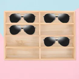 Dekorativa plattor trä solglasögon arrangör glasögon förvaringsfodral displayglasögon