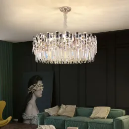 Luzes pendentes pós -modernas novas luminárias de led de cristal de cristal de teto iluminação de luxo de luxo para luminária para sala de estar
