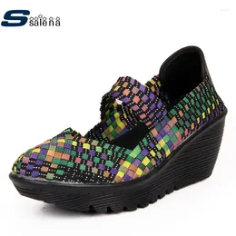 Walking Shoes Lady Sports Women Platform Outdoor Handgjorda andningsbara kvinnliga sneakers Big Size #B001