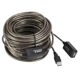 5m 10m 15m 20m Usb2.0 Cabo de extensão de amplificação de sinal Extensor de placa de rede sem fio com chip Cabo de extensão USB