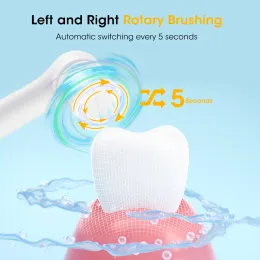 Elétrica portátil de escova de dentes rotativa com limpeza de base clareador remova a respiração fresca oral tártaro Evite decaimento
