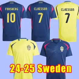 24/25 Sverige 2024 Euro Cup National Team Soccer Jersey Home Away Gyokeres Isak Holm Larsson Cajuste Football Shirts Kids and Man Kit Set Kulusevski Elanga