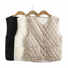 Roupas femininas coletes plus size 2021 outono inverno outerwear nova jaqueta acolchoada casual sleevel veludo colete u5dN #