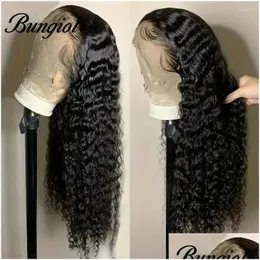 Perucas de renda 13x4 onda de água frontal cabelo humano para mulheres brasileiras frente encaracolada em vendas Clerance 180% Denstiy Drop Delivery Produtos Ot5Jo