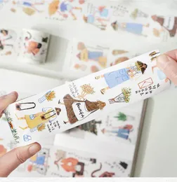 선물 포장 여유 소녀 애완 동물 와시 테이프와 다이 컷 스티커 세트 DIY 스크랩북 카드 만들기 장식 계획 레이블