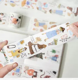 Confezione regalo Il poeta della ragazza piacevole Nastro Washi in PET e set di adesivi fustellati Set di biglietti per scrapbooking fai-da-te per creare etichette decorative