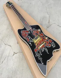 Custom ZZ Top G6199 Billy Bo Jupiter costruito per Billy Gib Black Striplined Thunderbird Chitarra elettrica Jack di ingresso rotondi Singolo Pi9167406