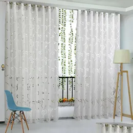 Gardin draperar blommig vinranklövpartition polyester moderna gardiner för vardagsrum balkong fönster ren sovrum droppleverans hem ga ota8k