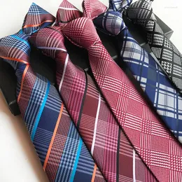 Bow Ties kırmızı mavi gri klasik kravatlar erkekler iş resmi düğün 8cm şerit ekose çekler boyun kravat moda gömlek elbise aksesuarları