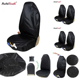 Upgrade AUTOYOUTH Waterproof Cover 2Pcs Front Seat Protector With Organizer Bag Universal Car Interior Accessory