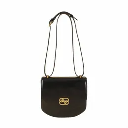 Frauen Echtes Leder Sattel Handtasche Weibliche Klappe Unterarm Umhängetasche Kleine Geldbörse Designer Mädchen Crossbody Menger Taschen Bolsa Q2QX #