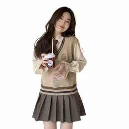 2024 Autumn Korea Style Fi Suit Women's Shirt Vest Top Kirt Temperament Vest College Style School Uniform JK Uniform A698 L5F2#