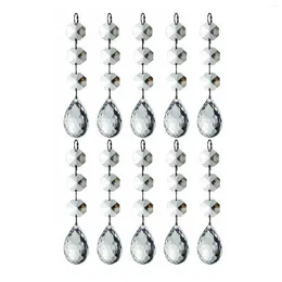 Kwiaty dekoracyjne Camal 10pcs Garland Clear Acryl Crystal Pereads Pendants żyrandol wiszący łańcuch ozdoby kurtynowej na domowy ślub