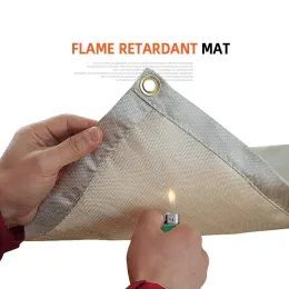 Mat Outdoors Camping Fireproof Cloth Flame Retardant Insulation Mat Blanket Glass Coated Heat Insulation Pad Picnic Barbecue Mat