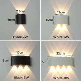 Tuya RGB LED Wall Lamps Outdoor Up Down Down IP65防水型庭のSconce Porch Yard Google Alexa App Exterior Wall Lights AC85-265V