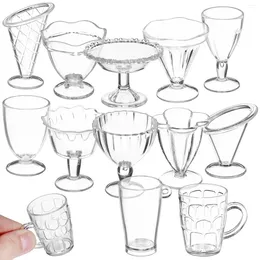 ギフトラップミニチュアカップドールハウスワイングラスドリンクセットアイスクリームカップ飲料グラス