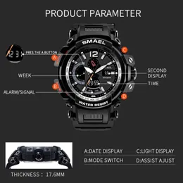 Men Watches Clock Men Military Army Sport LED Digital Wristwatch Alarm Date 1702 relogio masculino esportivo militar281c