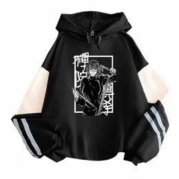 Japonya anime jujutsu kaisen artı beden hoodies zenin maki manga anime sonbahar kışlık sıcak kıyafetler harajuku kazak kapüşonlu üstleri j7tq#