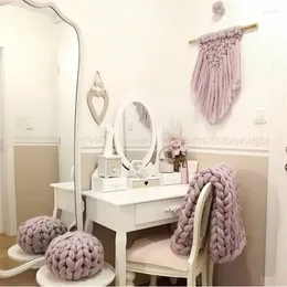 Cuscino Creatività Grossa linea spessa Palla annodata a mano Decorazione per la casa Cuscini per divano Rotondi in lana