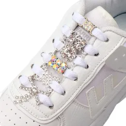 1 par de diamante AF1 Sapatos de shinestone de luxo Acessórios de fivela de metal cidadãos de metal Lock Sneaker Shoe Decorações