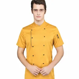 여성을위한 새로운 주방 코트 남자 남자 요리사 작업복 그릴 식당 바 상점 카페 요리 재킷 뷰티 네일 스토어 유니폼 v1g5#