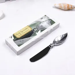 Dekoracja imprezowa 100pcs pozostawia nóż sera na masło chleb kreatywny prezenty ślubne w kształcie liści narzędzia kuchenne