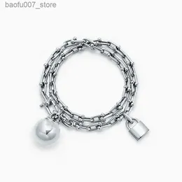 Charme pulseiras 925 prata esterlina bola bloqueio pingente para mulheres marca de luxo jóias moda presente do feriado frete grátis q240330