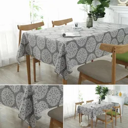 Tischtuch 140/180/220/250 cm staubfeste Baumwollwäsche elegante färbende quadratische Retro-gedruckte Tischdecke für die Küchenessen