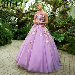 فساتين الحفلات Jeheth Purple Flower Scoop Neck Prom Dress Women Spaghetti Strap Sleveless Bonged Prestoral A-Line Line Robe De
