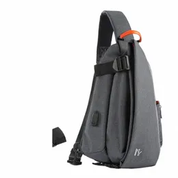 multifuncti Men Crossbody Bags USB Charging Chest Pack Short Trip Mengers Bag Water Repellent Shoulder Bags Fi New A6P8#