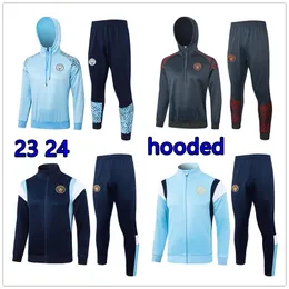 23 24 Nya mans städer Long Zipper Bruyne Jacket Training Suit Tracksuit Long Sleeve Sportswear Football Men Kids Survatment Foot Chandal Futbol Unifors Kit Haaland