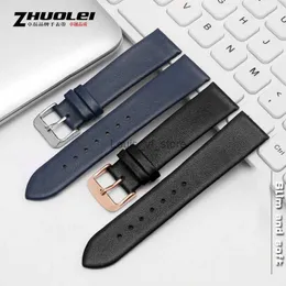 Bands Ultra-thin soft genuine leather band for brand es 12 14 15 16 17 18 19 20mm strap H240330